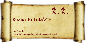 Kozma Kristóf névjegykártya
