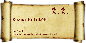 Kozma Kristóf névjegykártya