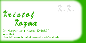 kristof kozma business card