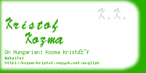 kristof kozma business card